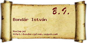 Bondár István névjegykártya